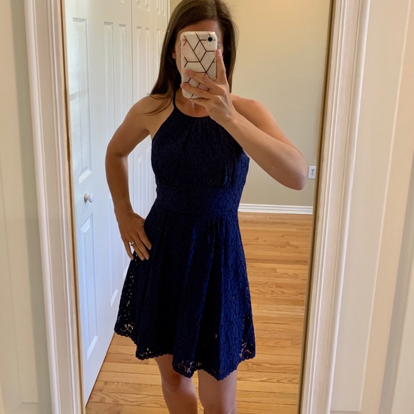 COPY - Navy Dress (Lace overlay) - Picture 4 of 5